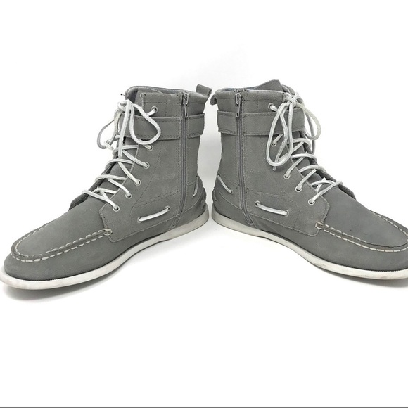Sperry Starpoint Gray Leather Lace Boots 5.5 - Picture 3 of 8